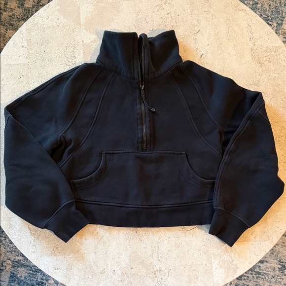 lululemon athletica Tops - Lululemon Scuba Oversized Funnel Neck Shirt XS/Black Cropped Pullover Sweatshirt
